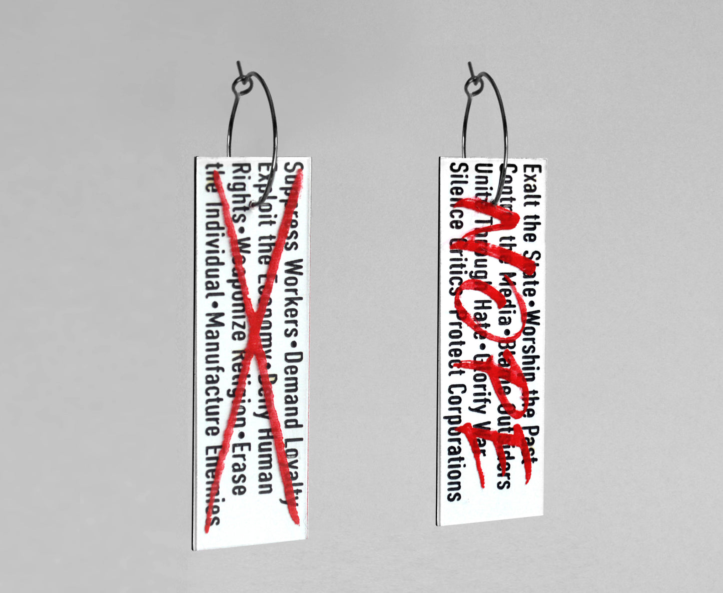 Fascist Tactics (NOPE Version) - Satirical Hoop Earrings