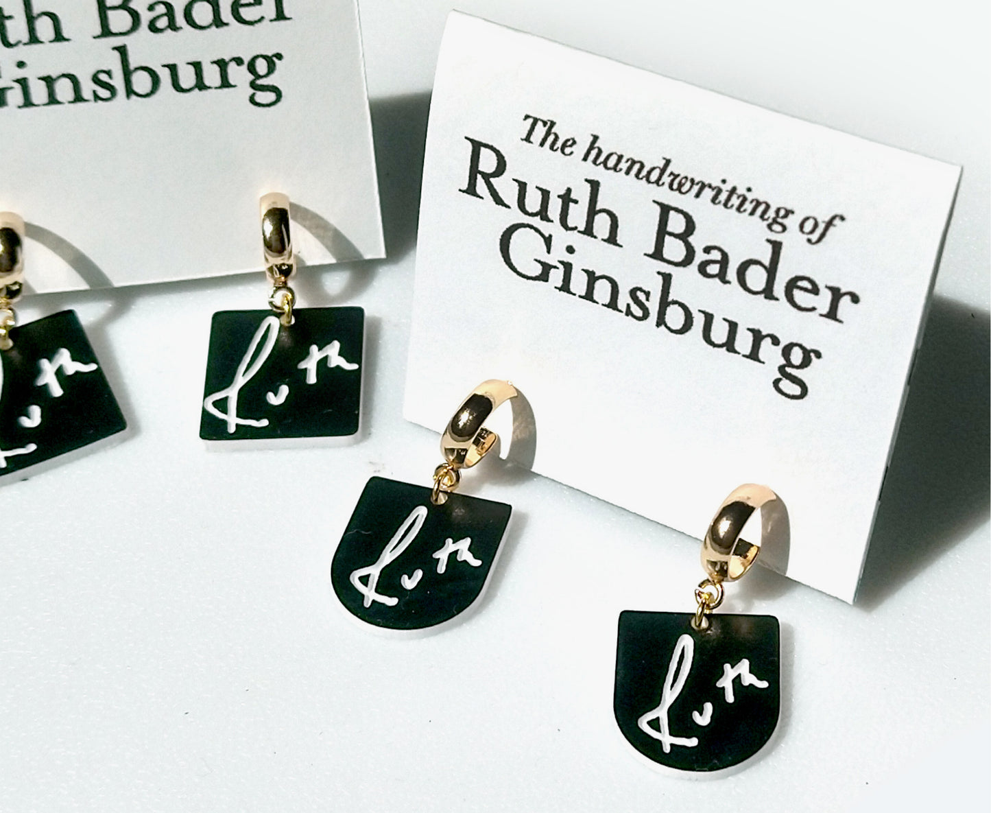 Ruth Bader Ginsburg Handwriting Earrings