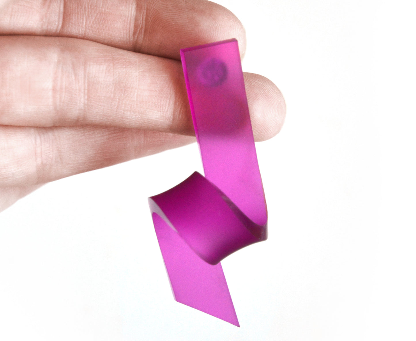 'Barrel Wave' Earrings - Frosted Fuchsia
