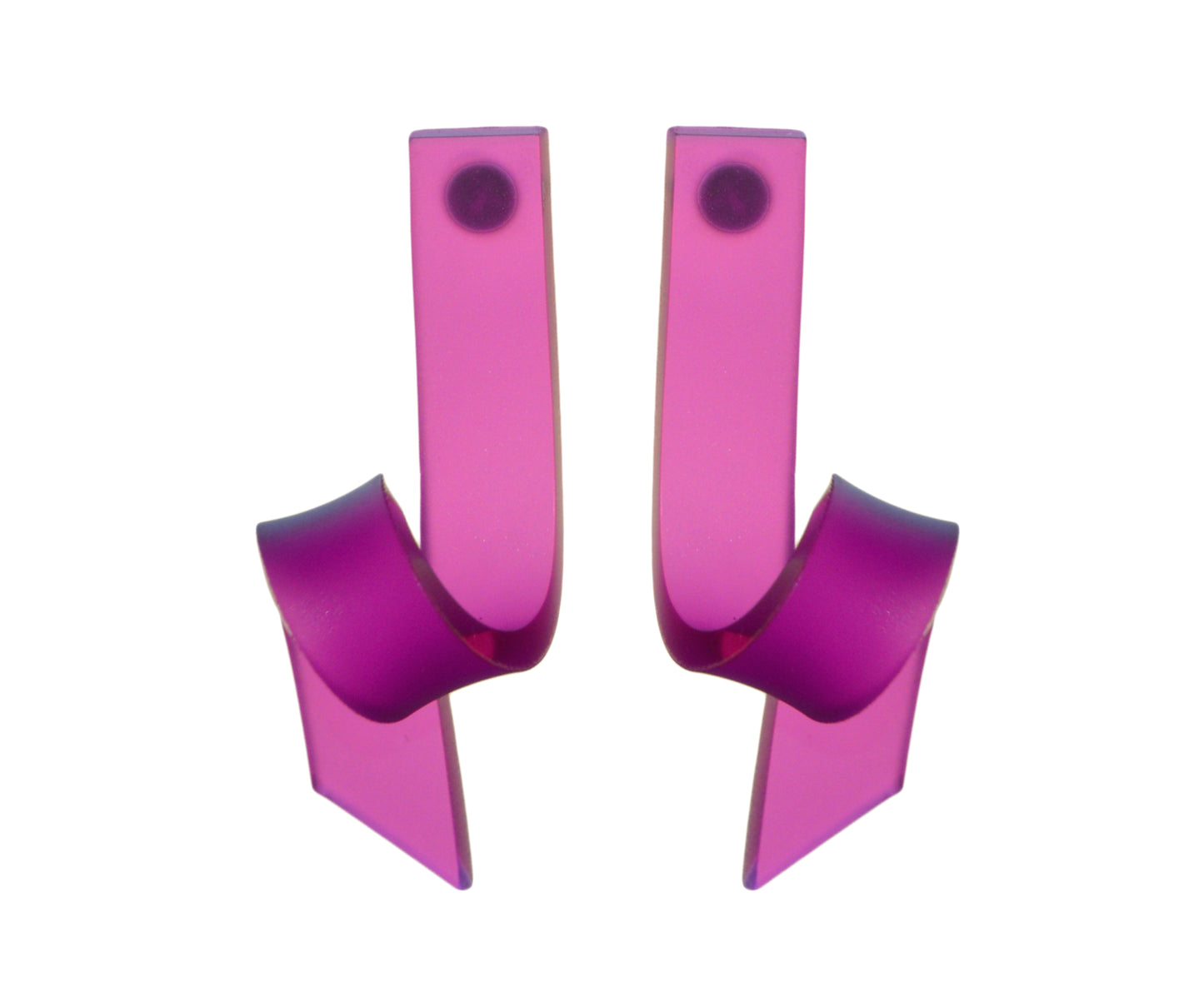 'Barrel Wave' Earrings - Frosted Fuchsia