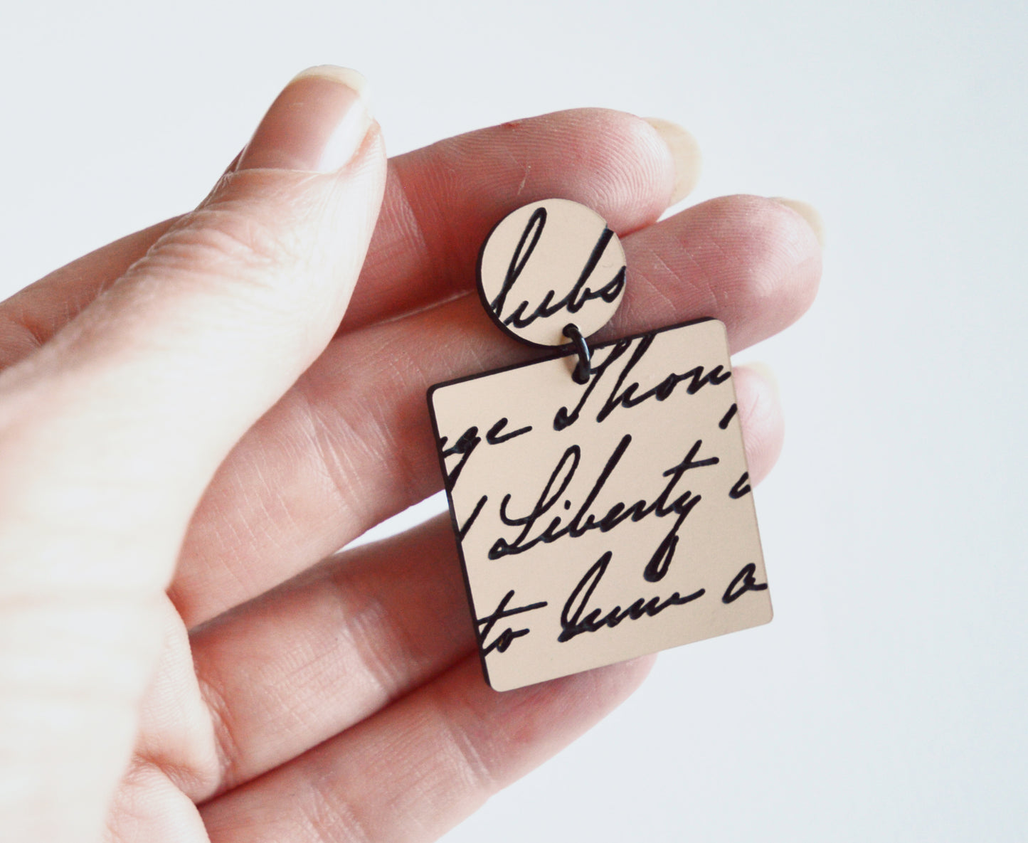 Sojourner Truth's Handwriting Earrings - 'Liberty'