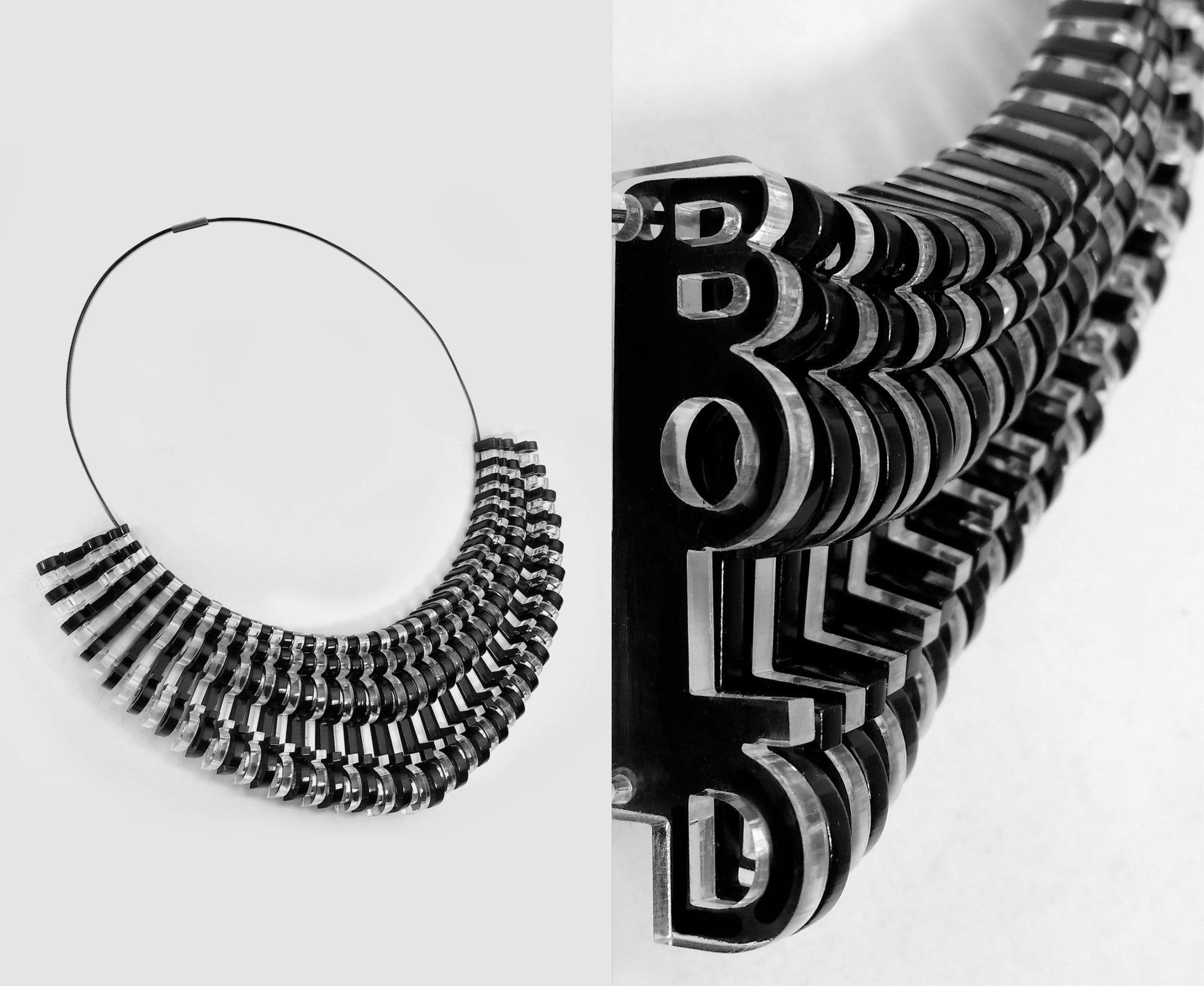 Black & Clear 'Bold' Necklace
