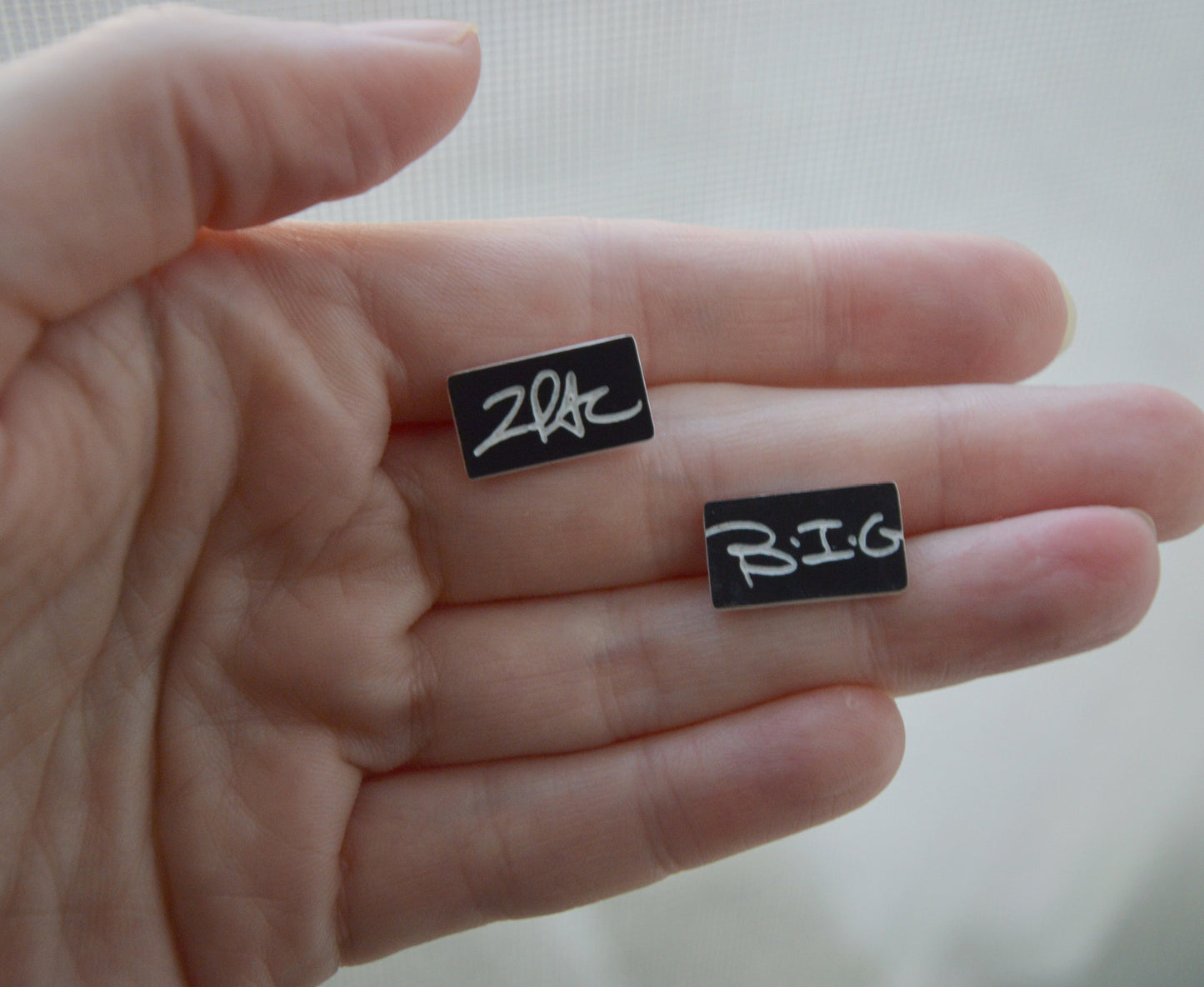 Tupac & Biggie Handwriting Earrings