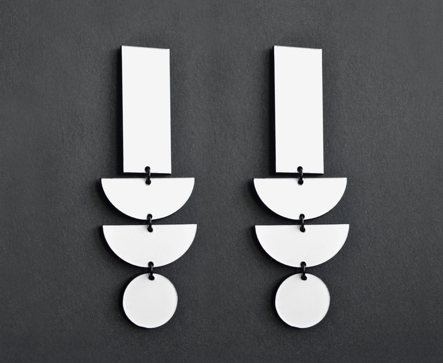 White Hot 'Geo Stack' Earrings ♻️ Recycled