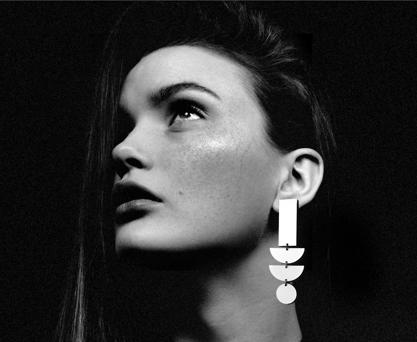 White Hot 'Geo Stack' Earrings ♻️ Recycled