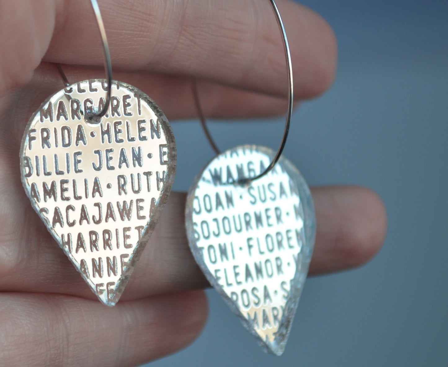 'Women of History' Petal Hoop Earrings - Silver Mirror - Bold Standard