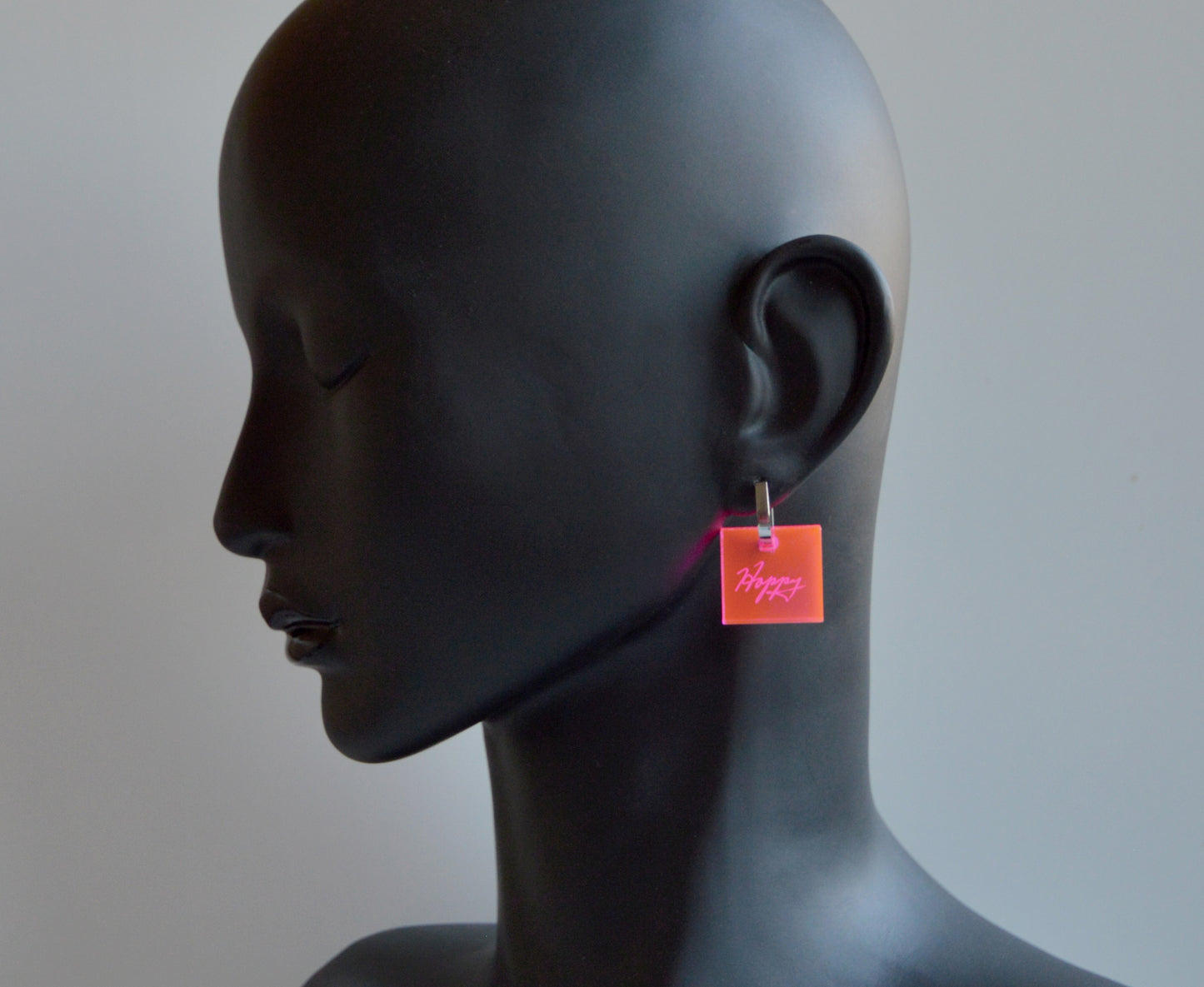 Billie Holiday Handwriting Earrings - 'Stay Happy'