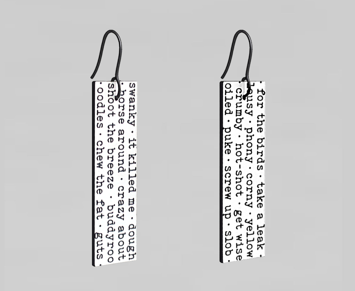 Catcher in the Rye 'Slang' Earrings - Holden Caulfield - ♻️ Recycled