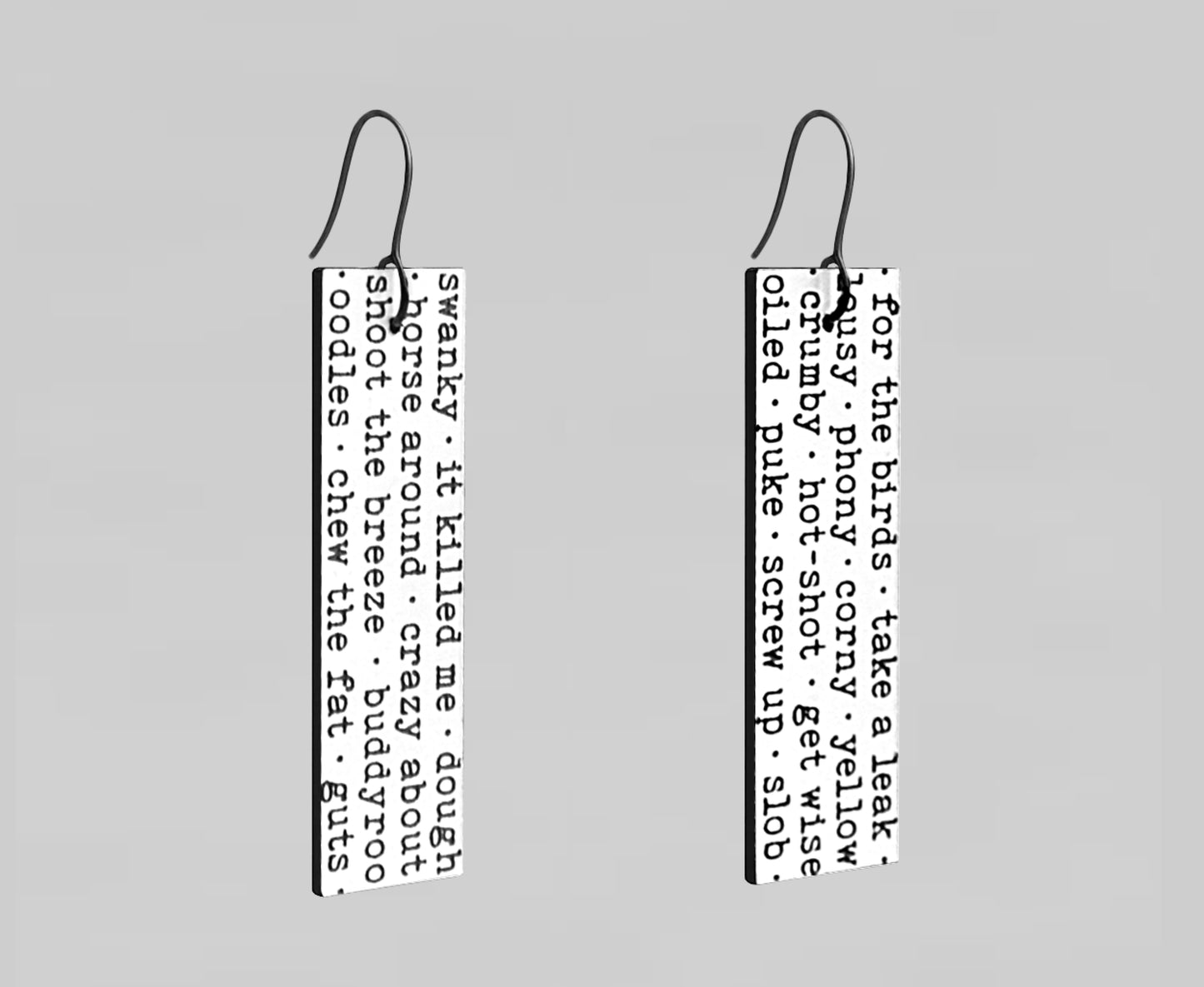 Catcher in the Rye 'Slang' Earrings - Holden Caulfield - ♻️ Recycled