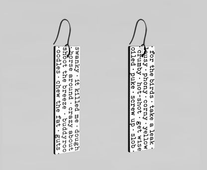 Catcher in the Rye 'Slang' Earrings - Holden Caulfield - ♻️ Recycled