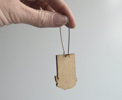 “Don’t Tread on My Books” Earrings – Engraved Wood