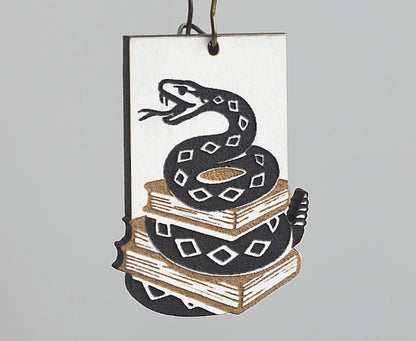 “Don’t Tread on My Books” Earrings – Engraved Wood