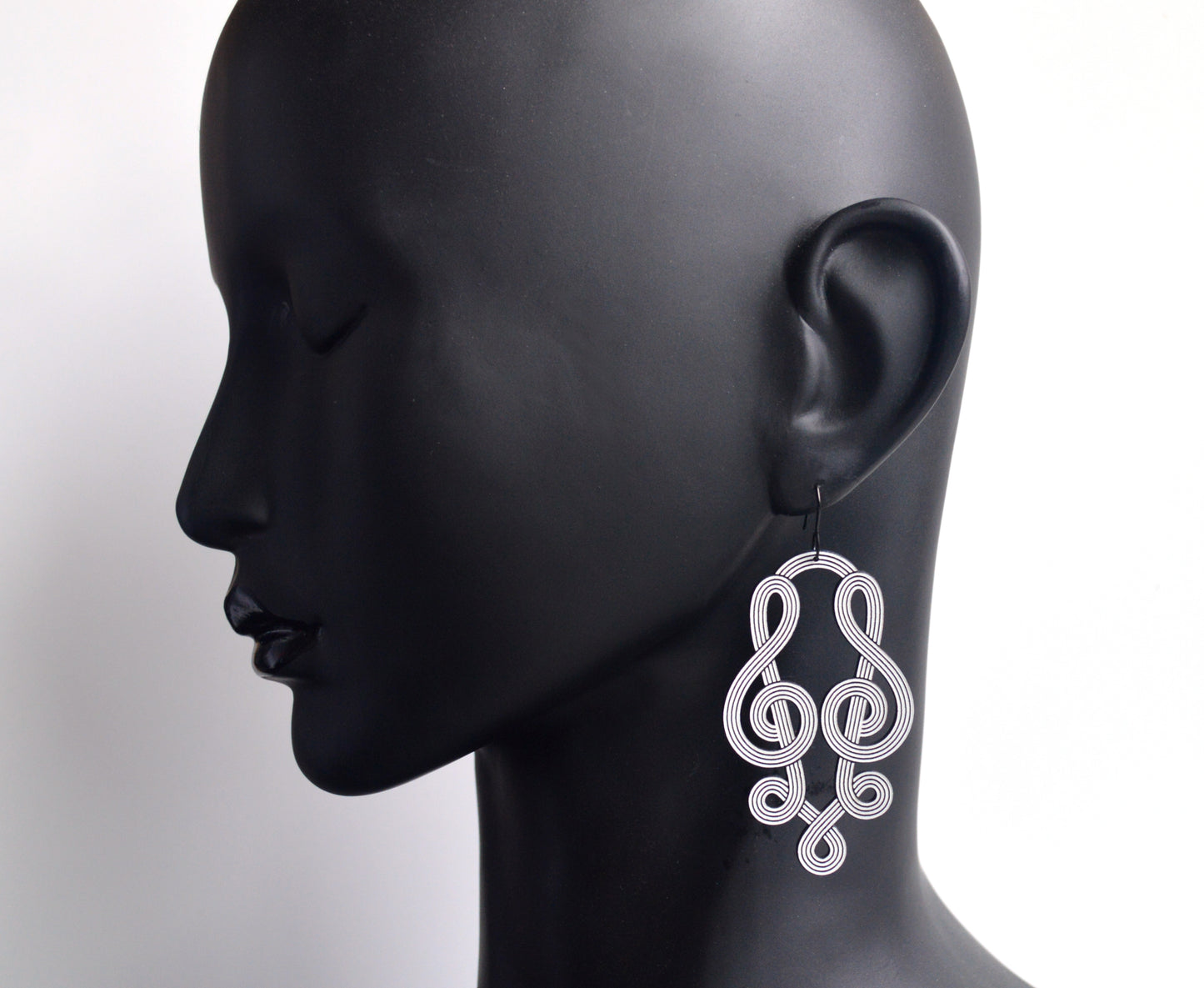 'Duet' Treble Clef Earrings (Long) - 100% Recycled Acrylic