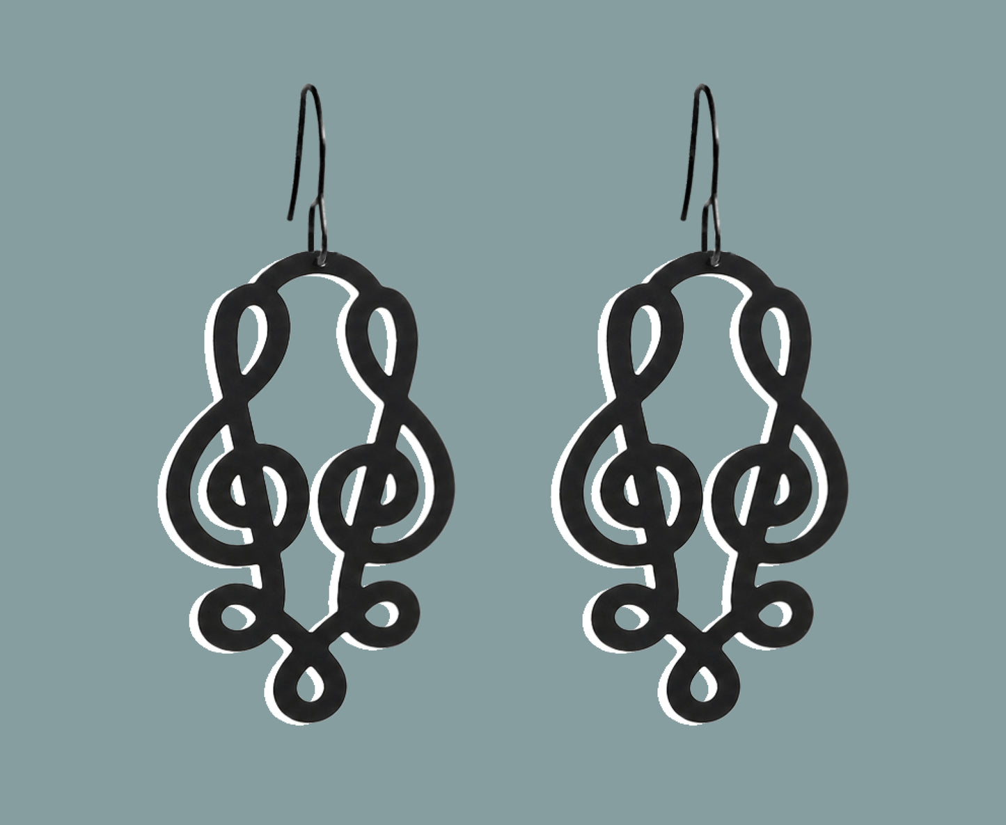 Music: Treble Clef 'Duet' Earrings (Short)