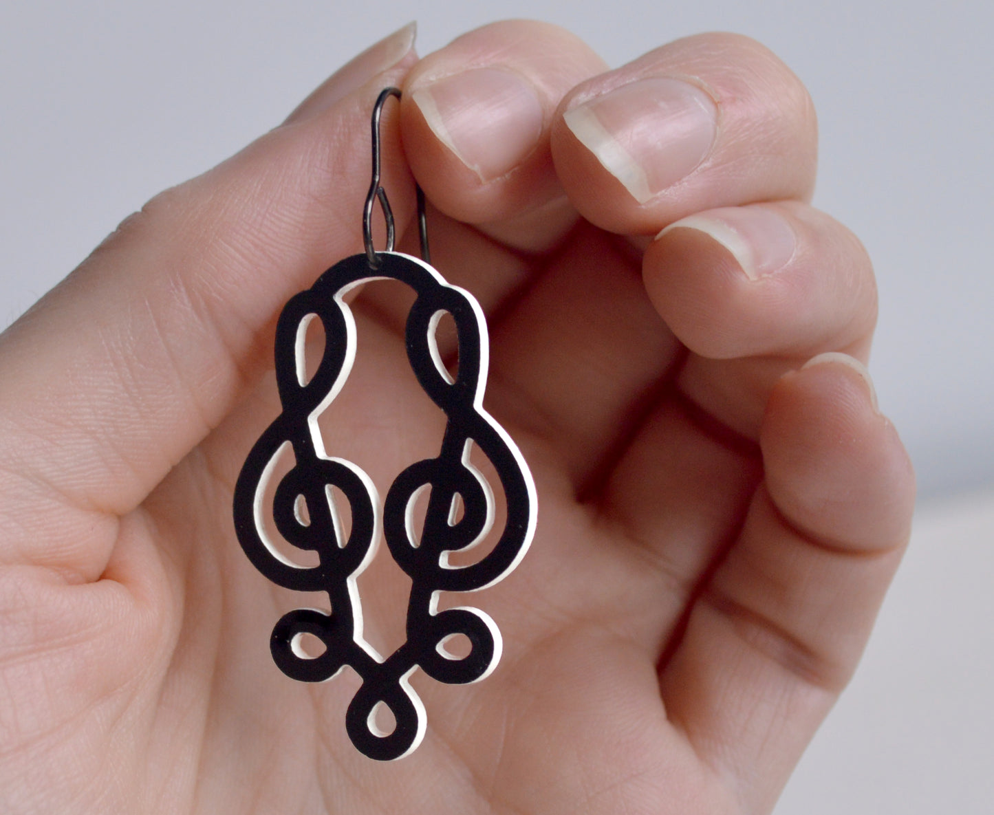 Music: Treble Clef 'Duet' Earrings (Short)