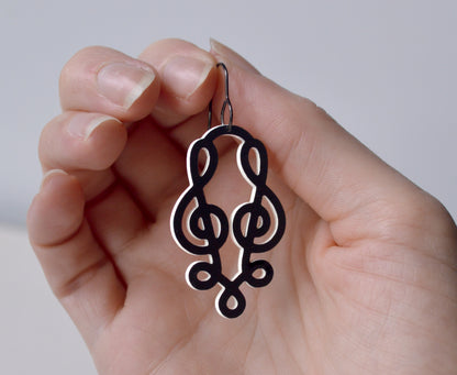 Music: Treble Clef 'Duet' Earrings (Short)