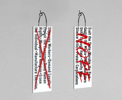 Fascist Tactics (NOPE Version) - Satirical Hoop Earrings