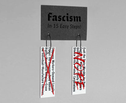 Fascist Tactics (NOPE Version) - Satirical Hoop Earrings