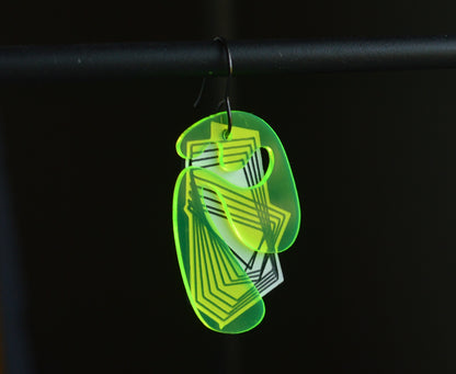 Ricochet Earrings - Neon 2-Layer Short