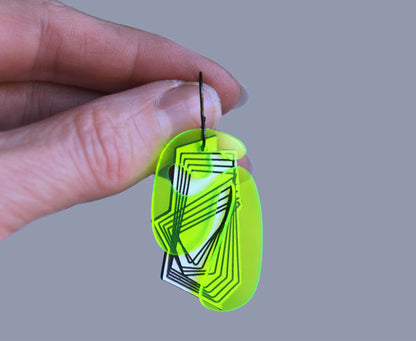 Ricochet Earrings - Neon 2-Layer Short