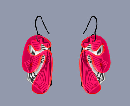 Ricochet Earrings - Neon 2-Layer Short