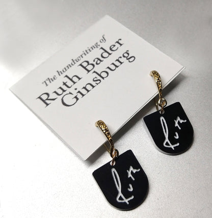 Ruth Bader Ginsburg Handwriting Earrings