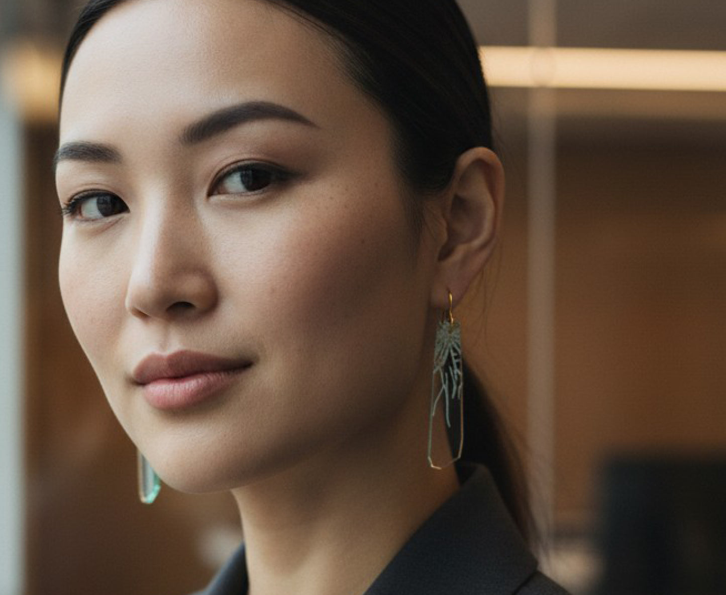 'Break the Glass Ceiling' Earrings - Heptagon Hooks