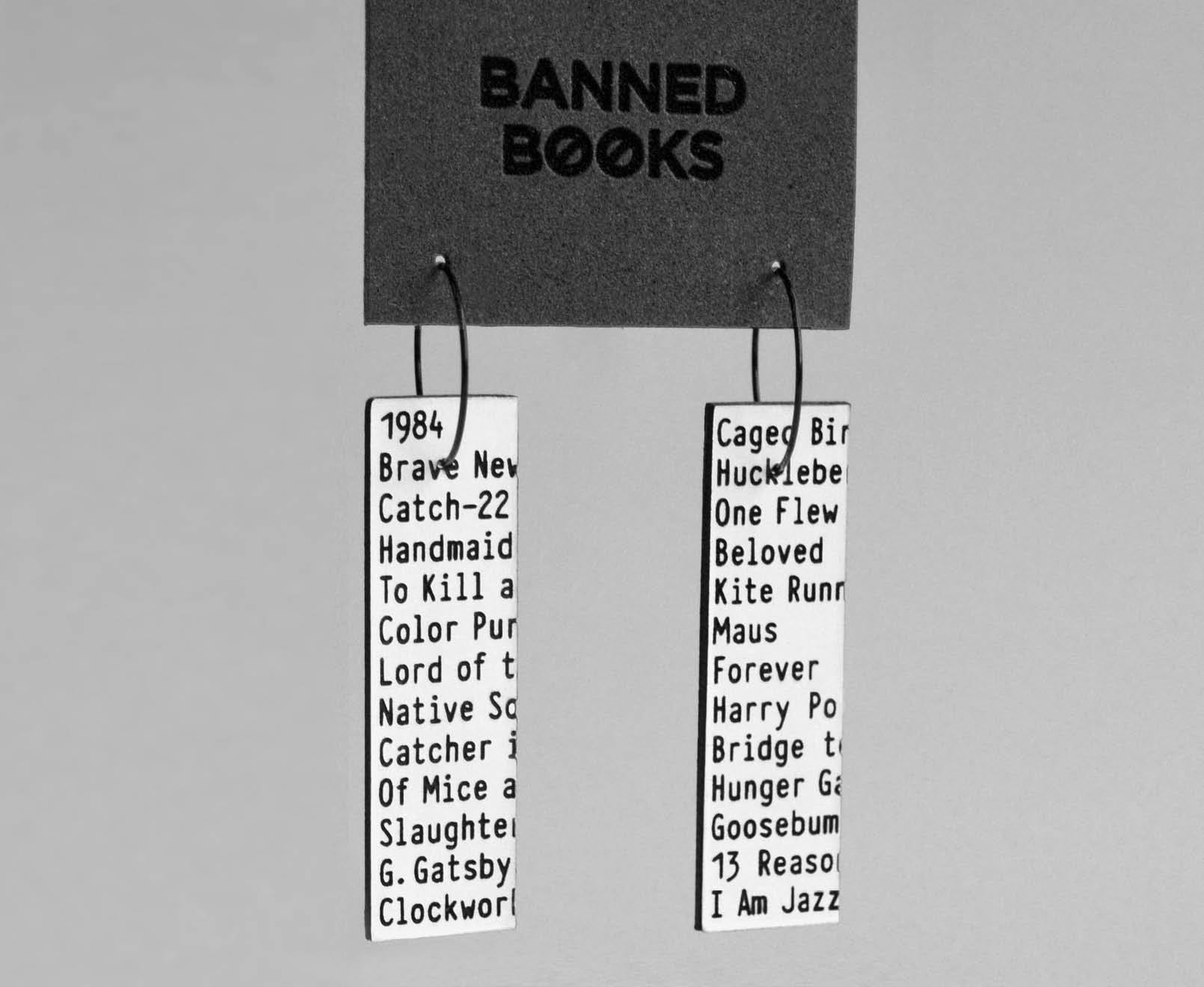 'Banned Books' Earrings - Hoops ♻️