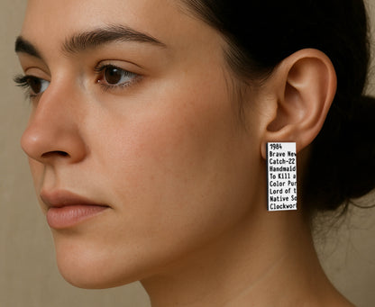 'Banned Books' Earrings - Short Studs