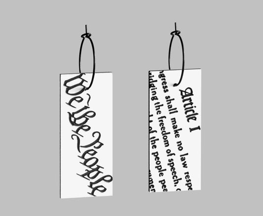 Free Speech / First Amendment 'We the People' Earrings - ♻️ Hoops - The Constitution