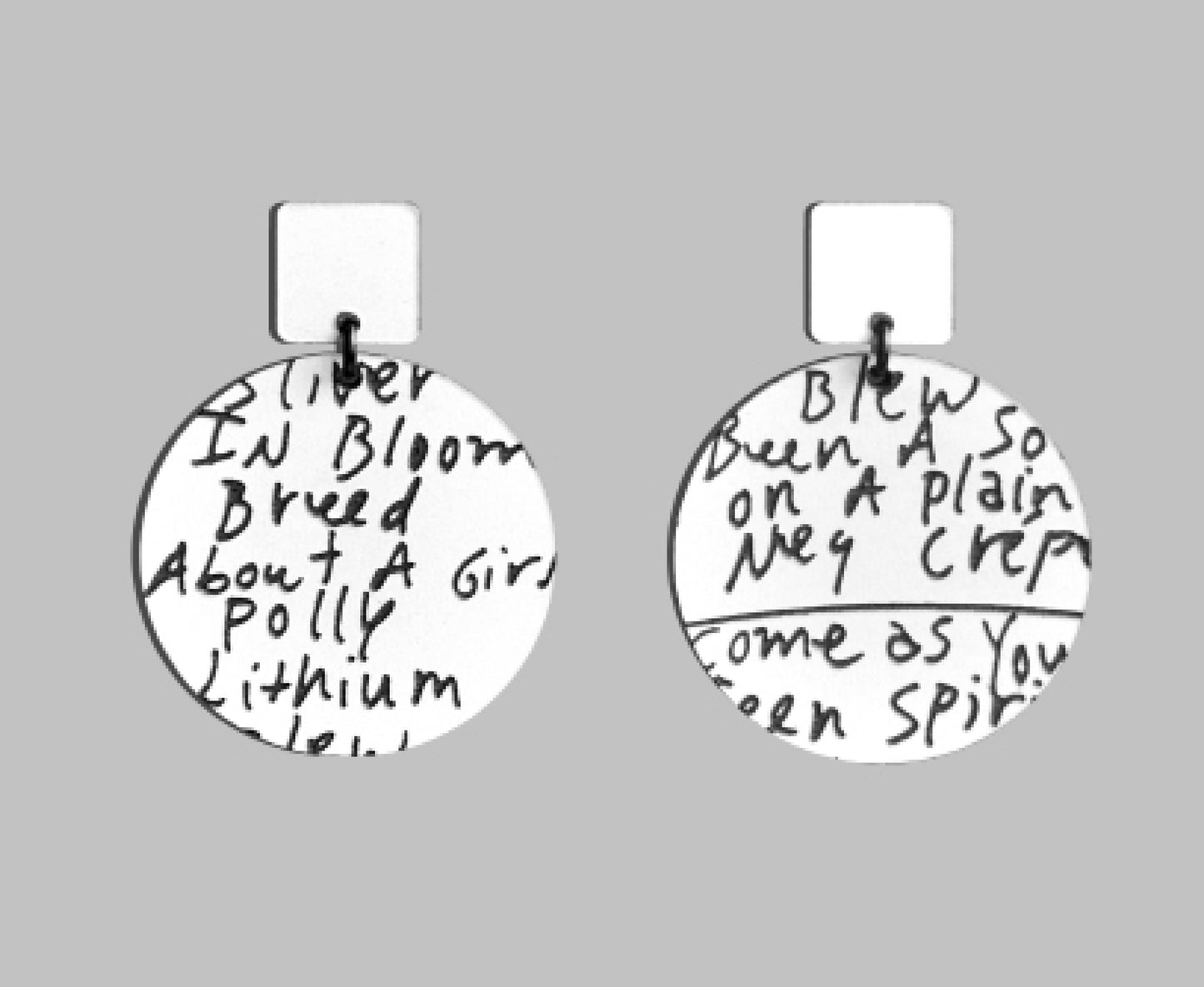 Kurt Cobain Handwriting - Nirvana Setlist Earrings ♻️ (Two Lengths)