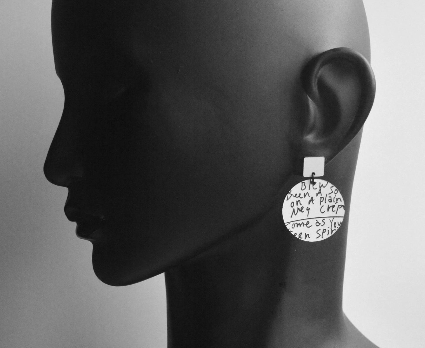 Kurt Cobain Handwriting - Nirvana Setlist Earrings ♻️ (Two Lengths)