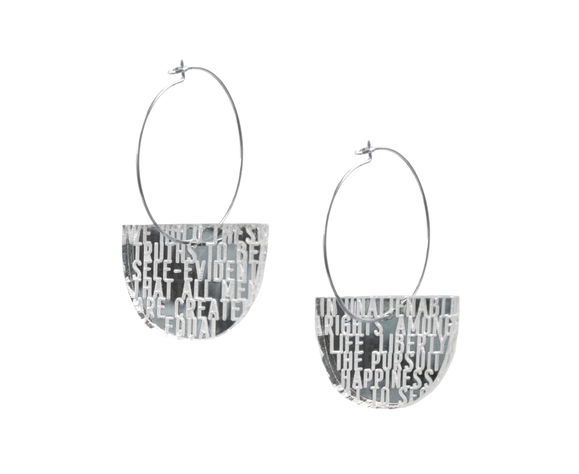 Silver Mirror American Truth Earrings