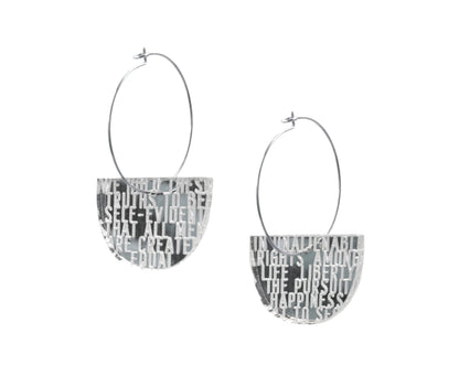 Silver Mirror American Truth Earrings