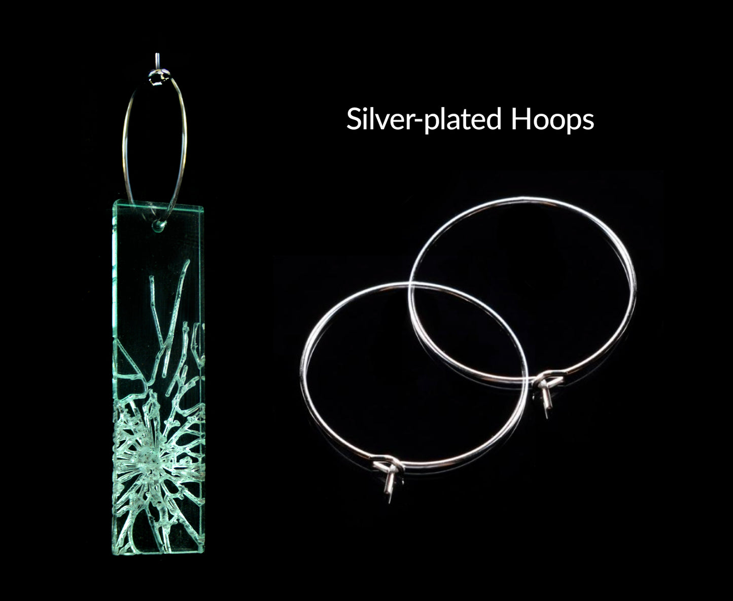 'Glass Ceiling' Earrings - Wire Hoops - 3 Lengths