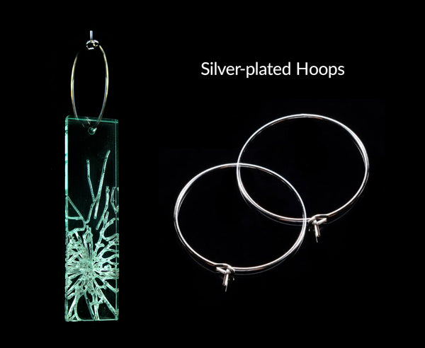 'Glass Ceiling' Earrings - Silver Hoops - 3 Sizes