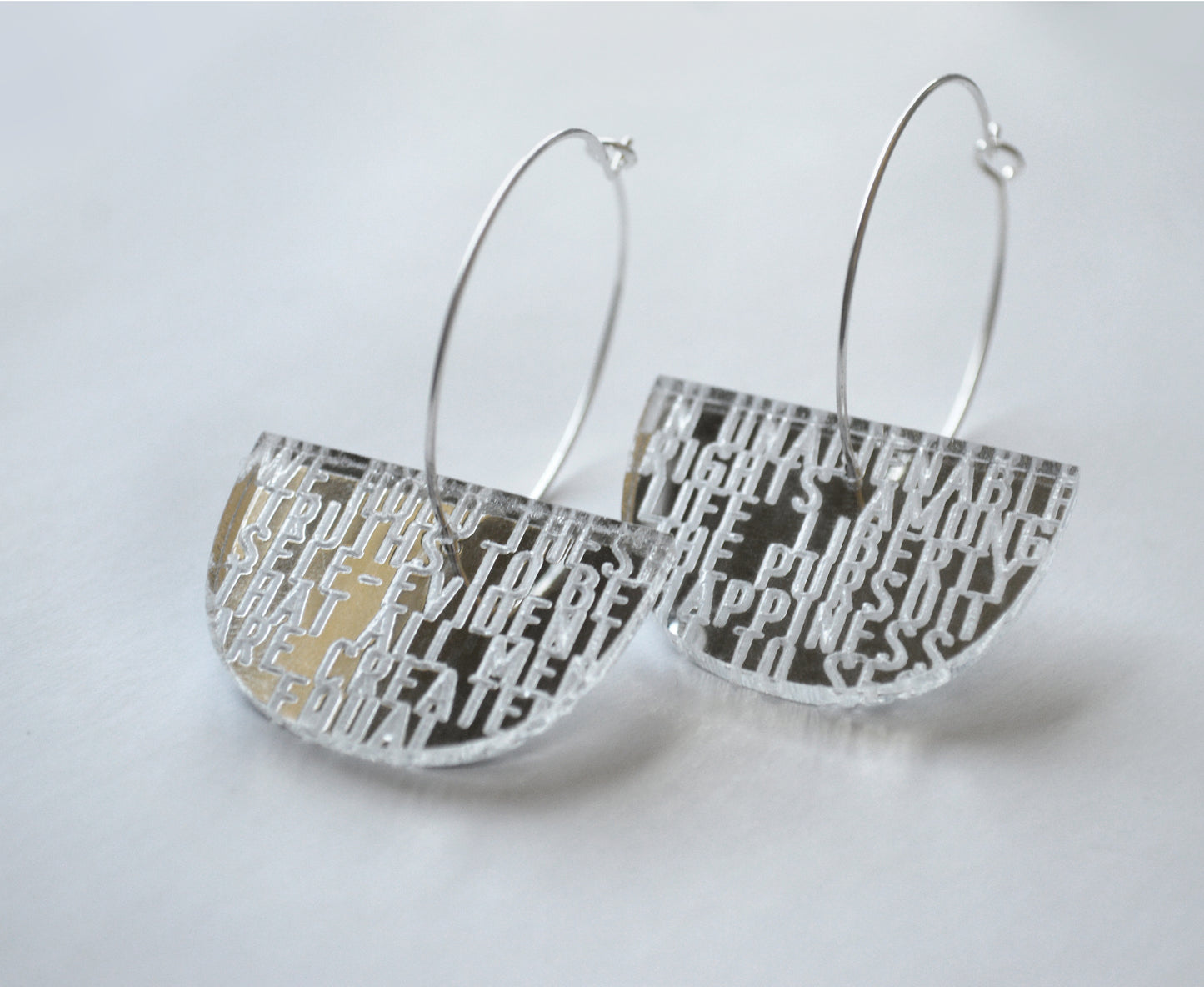 Silver Mirror American Truth Earrings