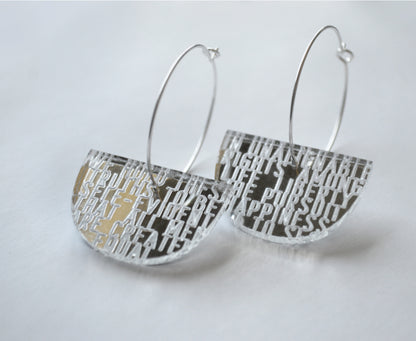 Silver Mirror American Truth Earrings