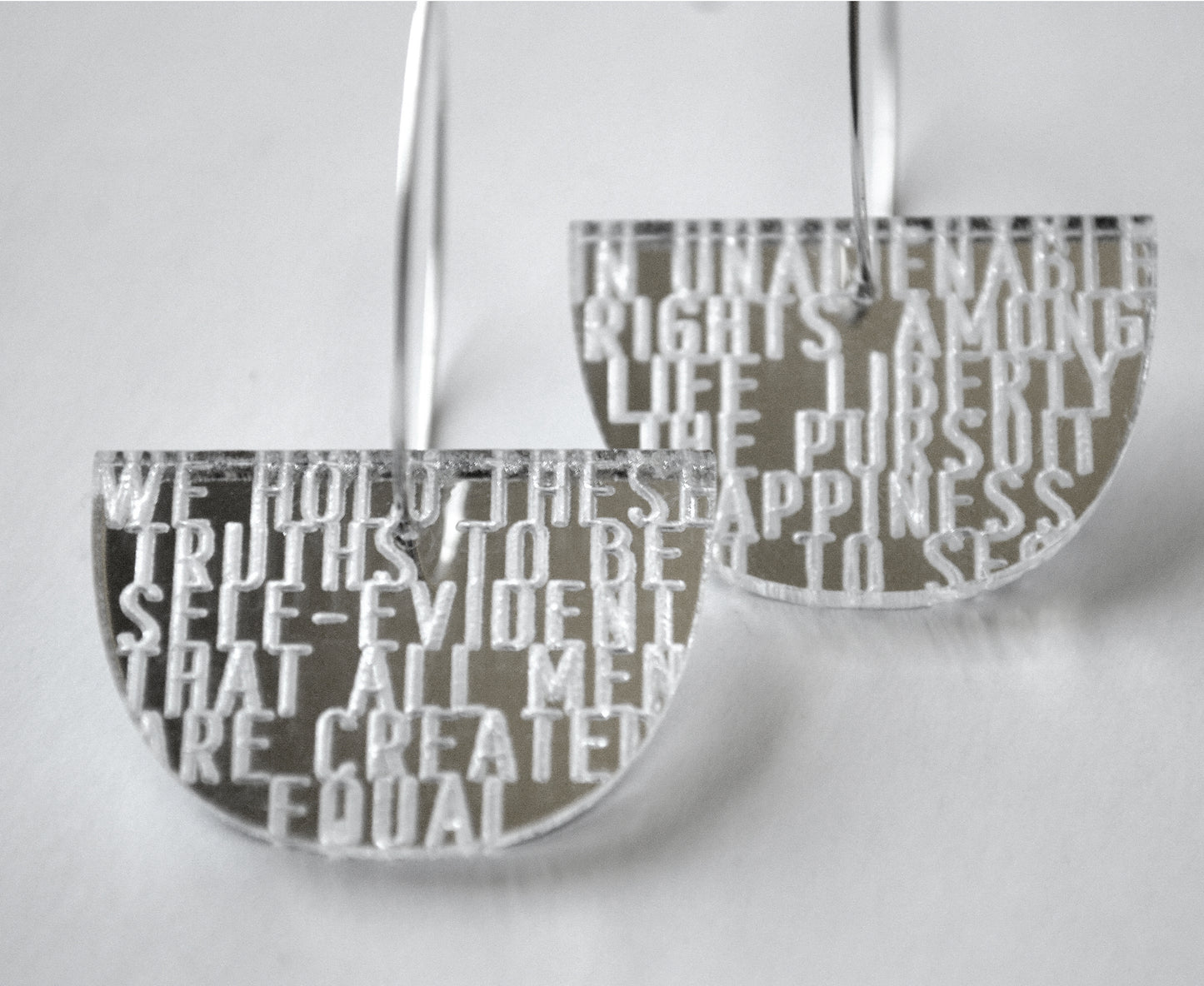 Silver Mirror American Truth Earrings