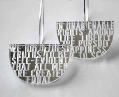 Silver Mirror American Truth Earrings