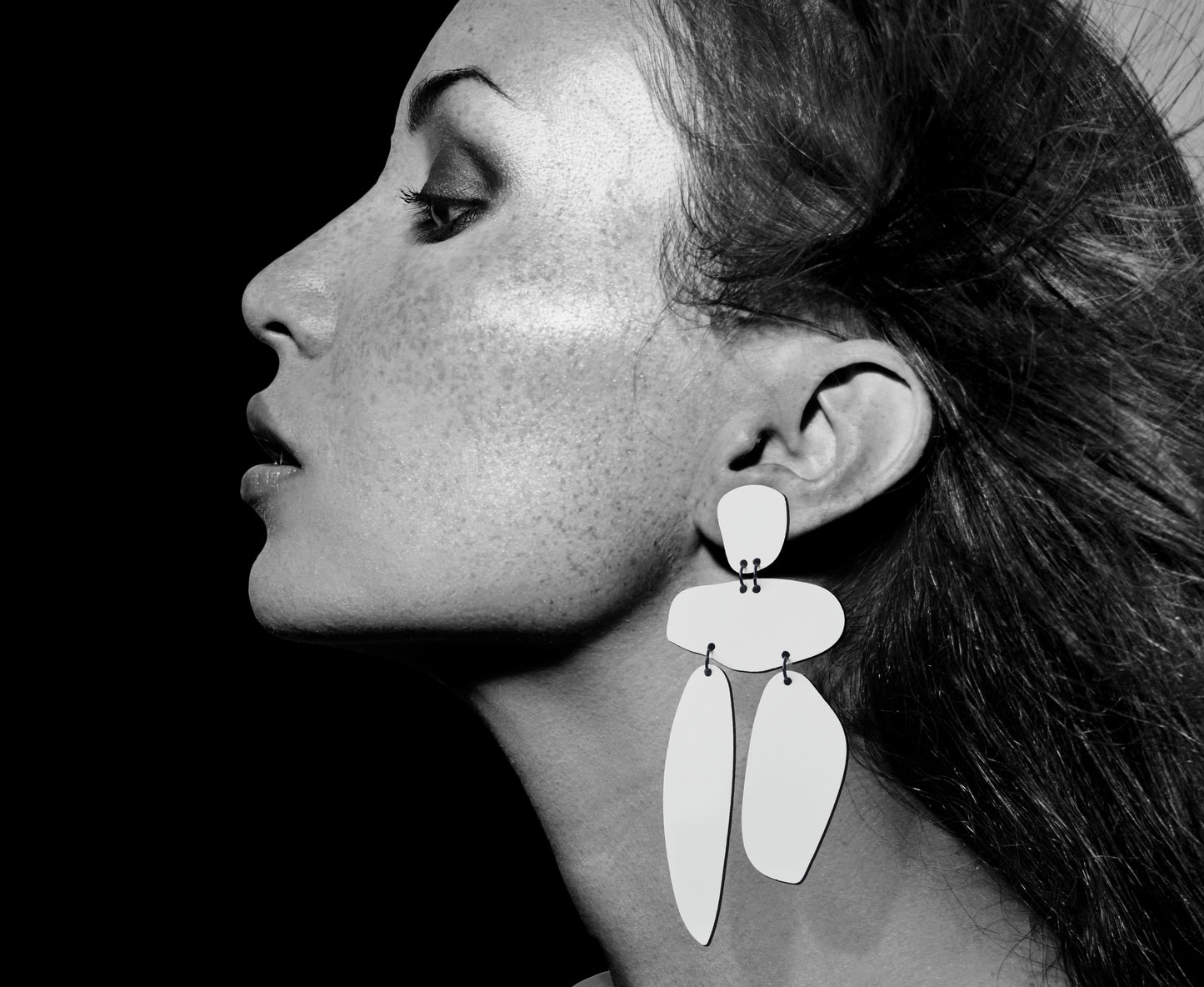 White Hot 'Pebble' Earrings