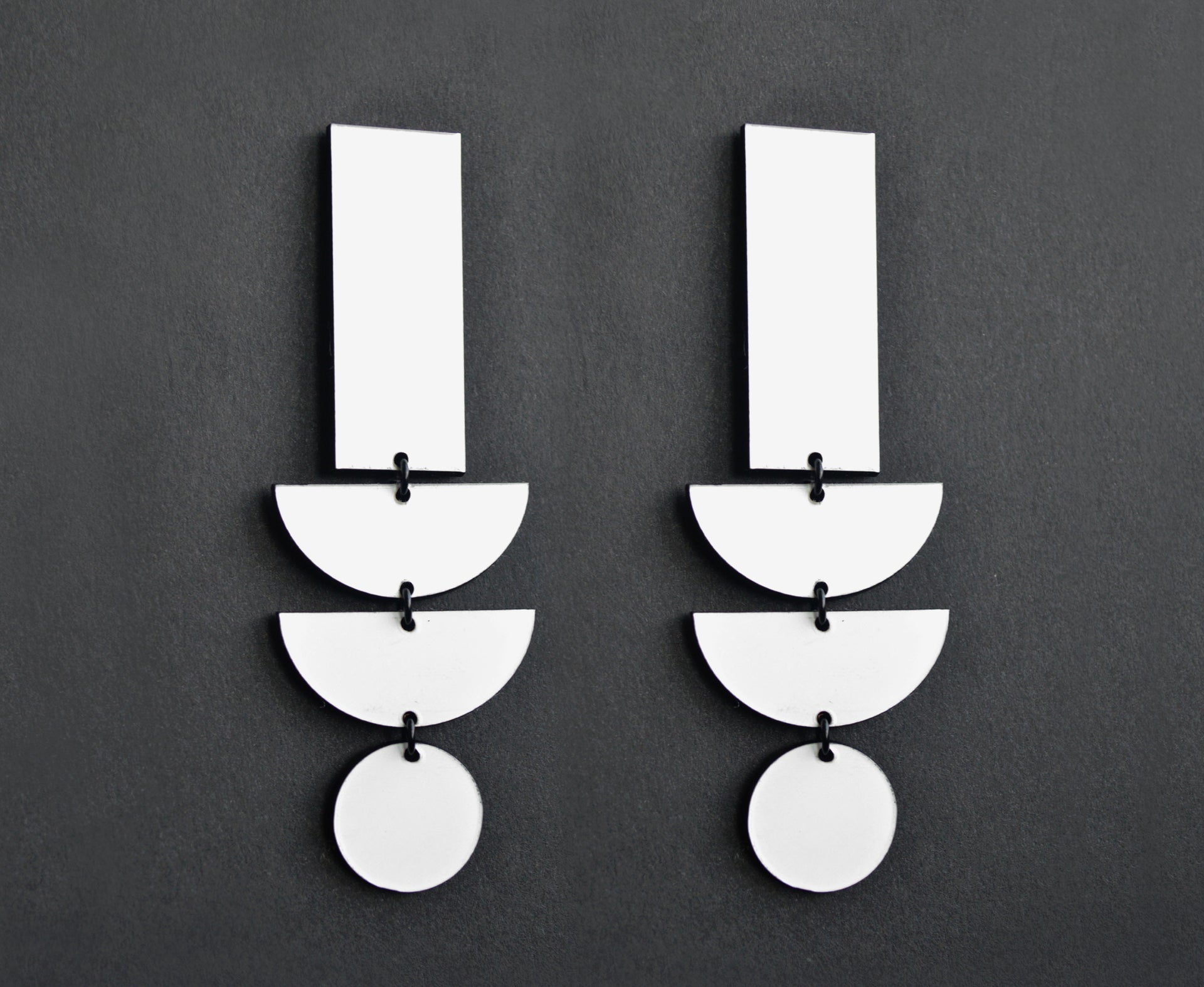 White Hot 'Geo Stack' Earrings  ♻️ Recycled