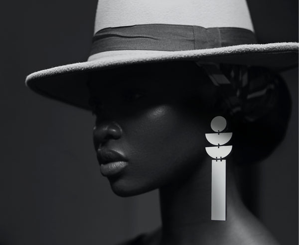 White Hot 'Geo Stack' Earrings - Long