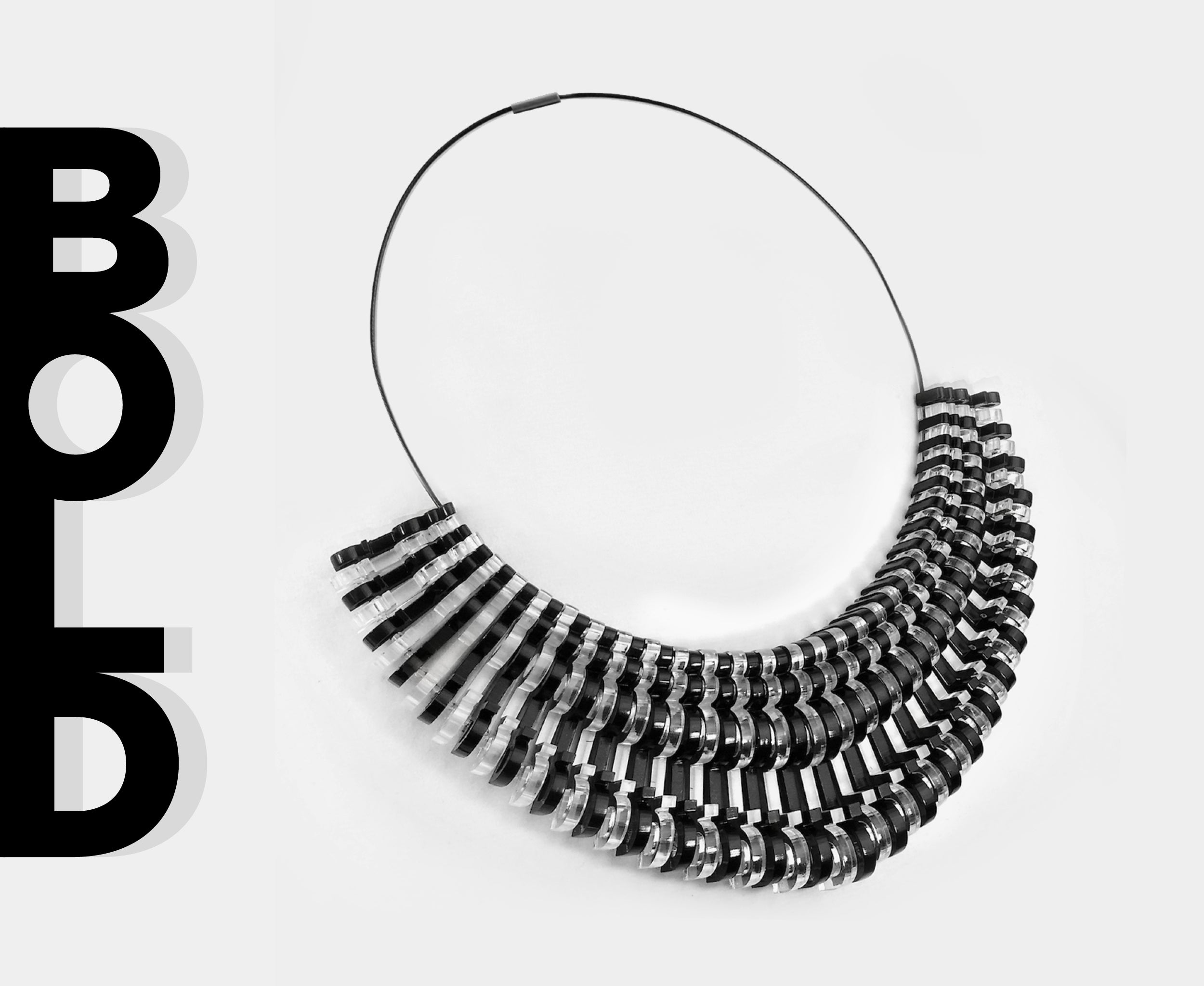 Big bold black necklace - RzJewelryDesign