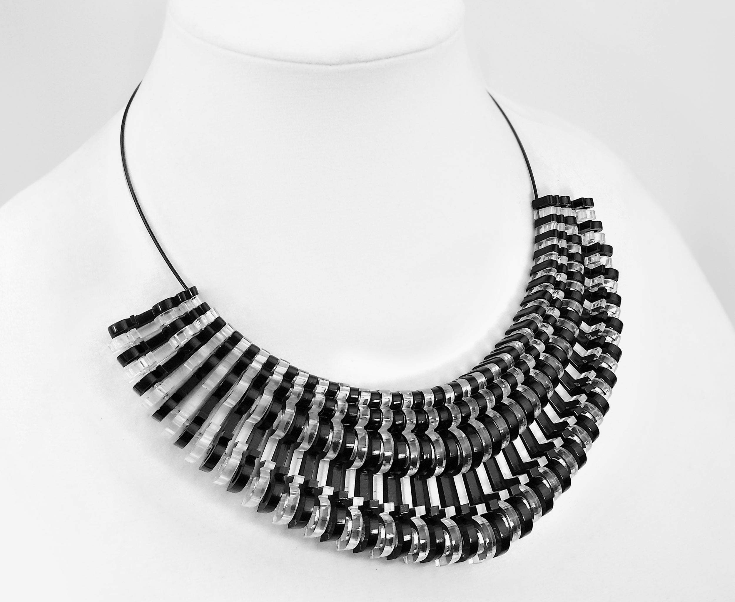 Big bold black necklace - RzJewelryDesign