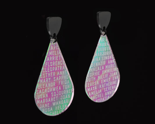 Iridescent 'Women of History' Drop Earrings