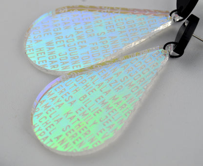 Iridescent 'Women of History' Drop Earrings