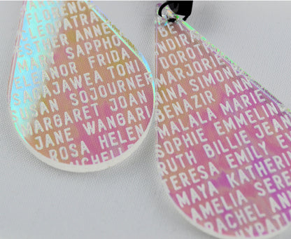 Iridescent 'Women of History' Drop Earrings