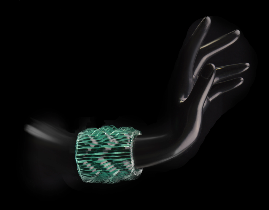 Glass Wave Parametric Bracelet Cuff