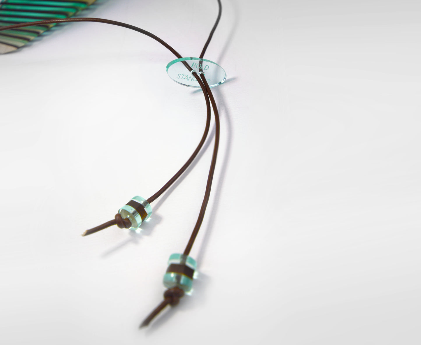 Wood & Glass Shard Adjustable Necklace